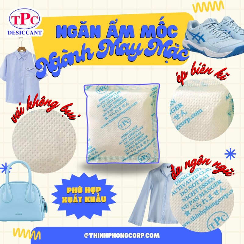 gói hút ẩm may mặc