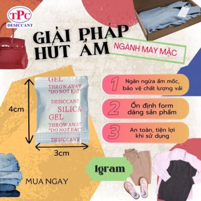 gói hút ẩm cho may mặc