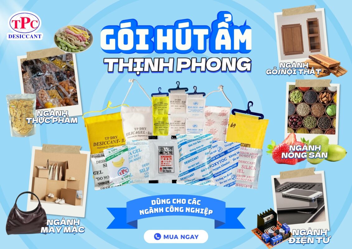 gói hút ẩm Thịnh Phong cho hàng xuất khẩu