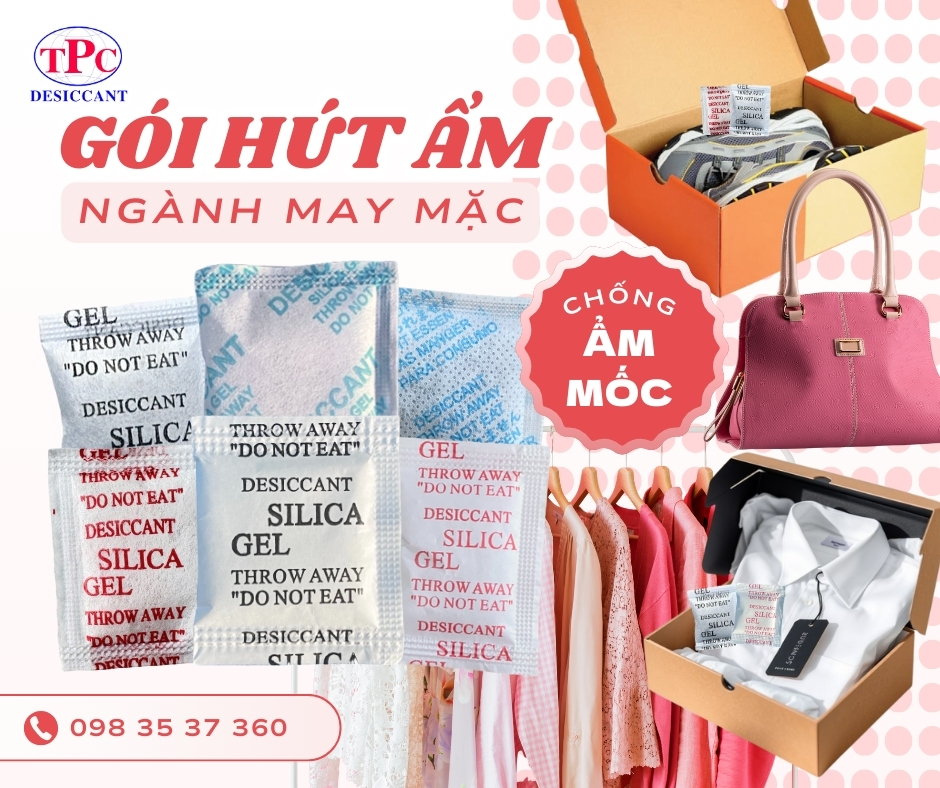 gói hút ẩm may mặc