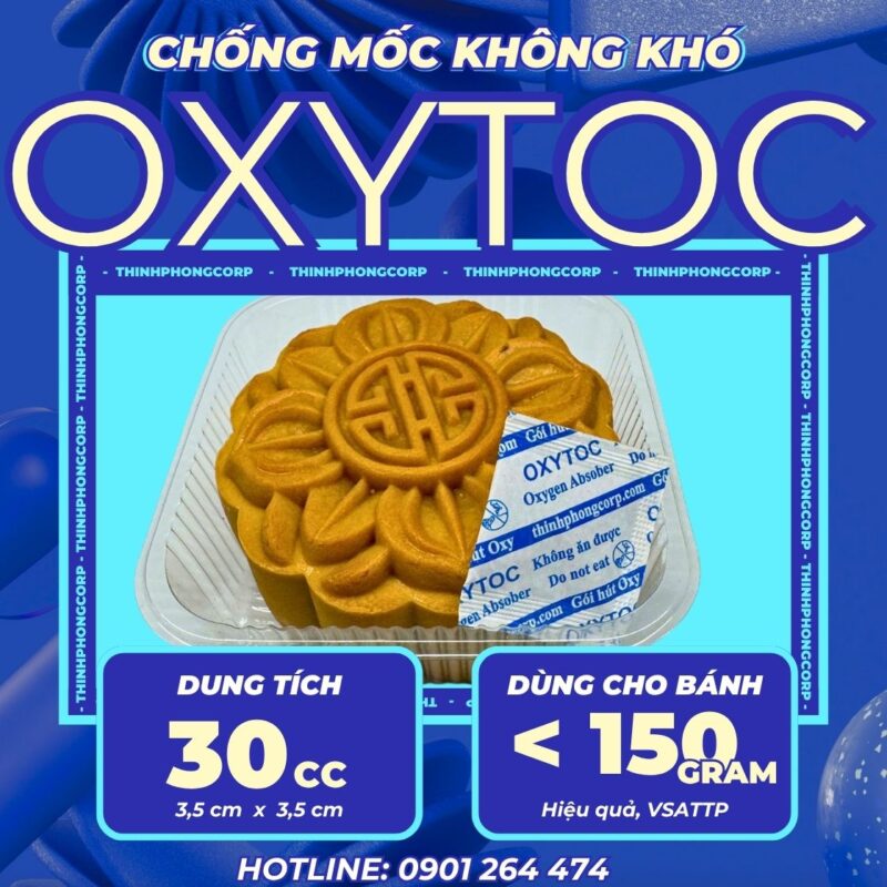 chọn kích thước gói hút oxy 30cc dùng cho bánh nhỏ
