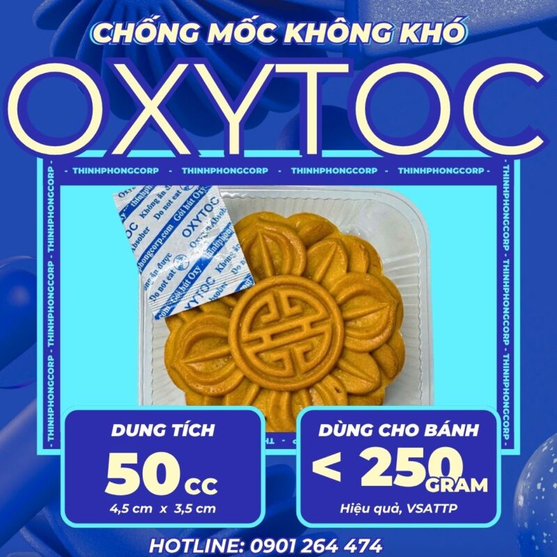 chọn kích thước gói hút oxy 50cc dùng cho bánh lớn 